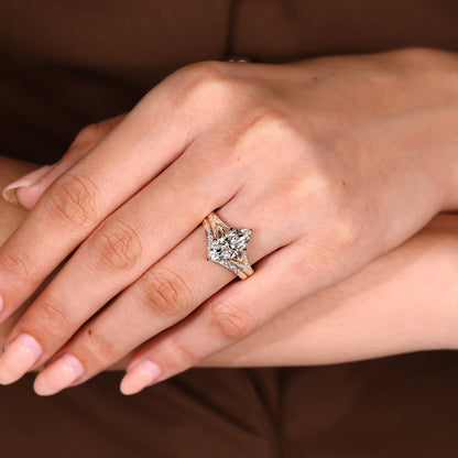 Solitaire Cathedral- 1.8 CT Cushion Lab Grown Diamond Wedding Band