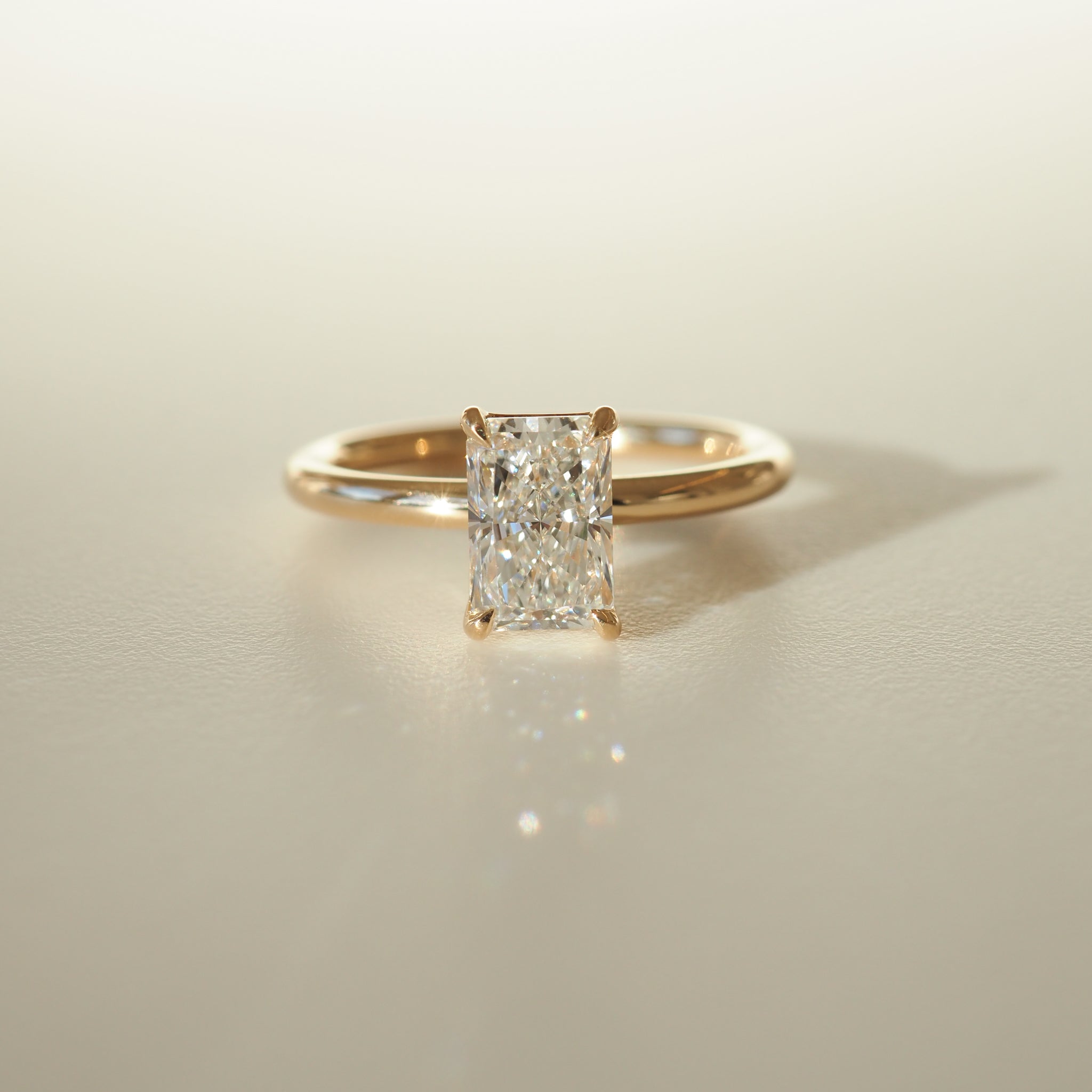 1.0 CT Radiant Lab-Grown Diamond Solitaire Engagement Ring