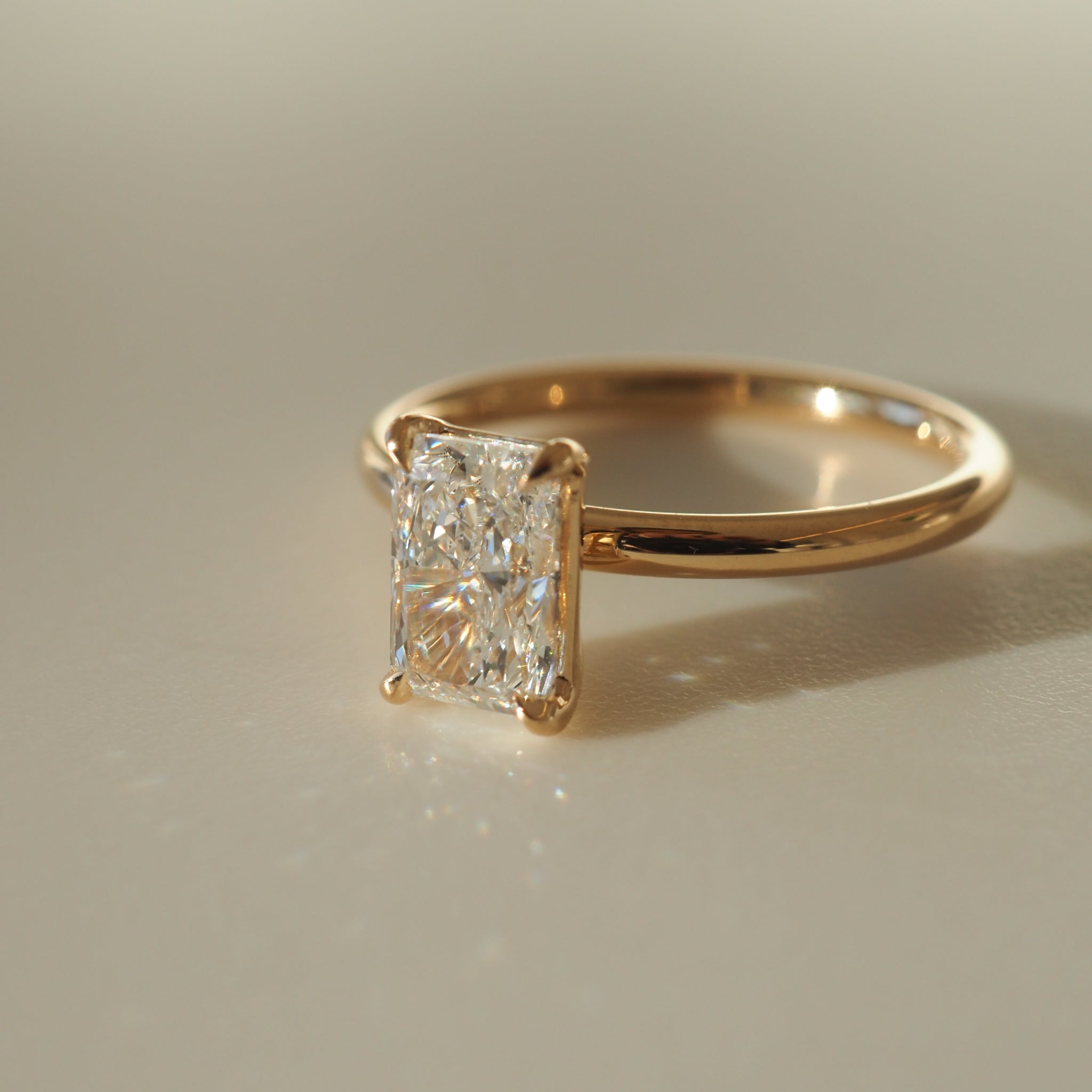 1.0 CT Radiant Lab-Grown Diamond Solitaire Engagement Ring