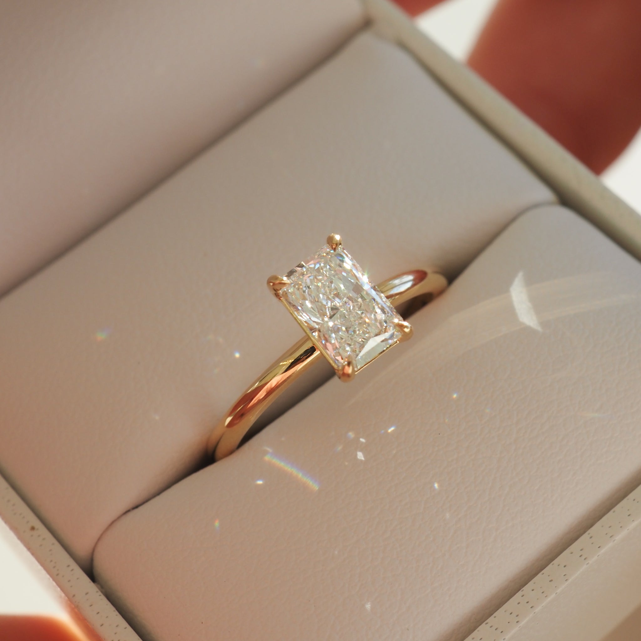 1.0 CT Radiant Lab-Grown Diamond Solitaire Engagement Ring