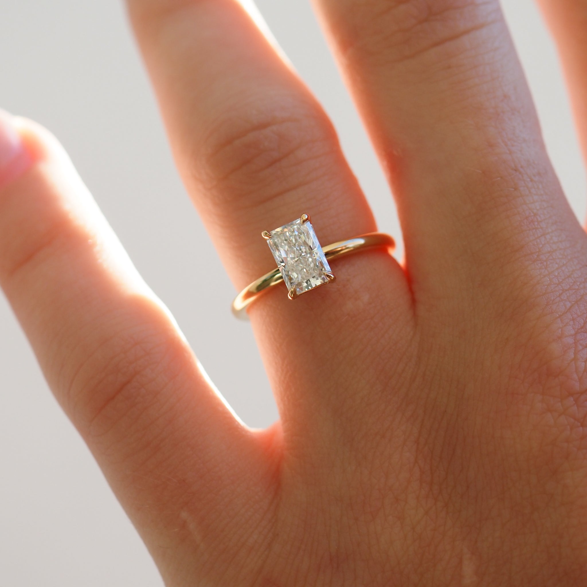 1.0 CT Radiant Lab-Grown Diamond Solitaire Engagement Ring