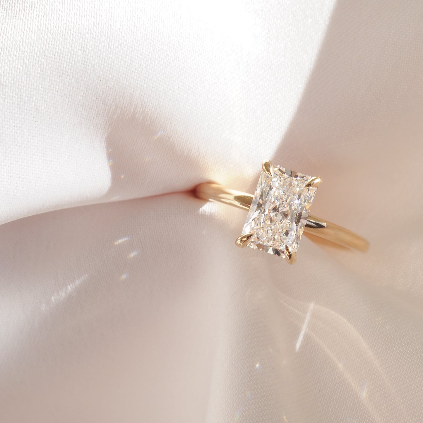 1.50 CT Radiant Lab-Created Diamond Solitaire Engagement Ring 4