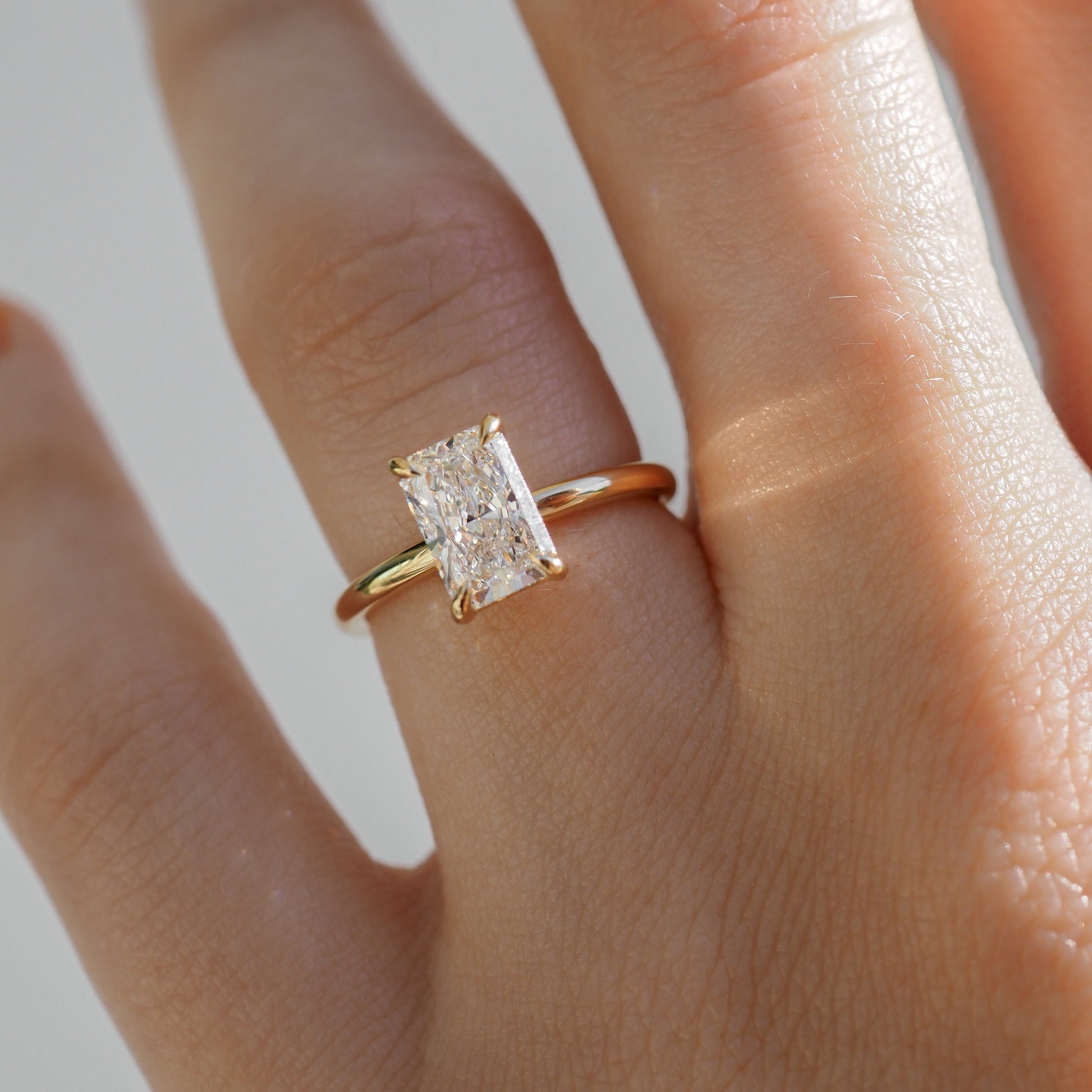 1.50 CT Radiant Lab-Created Diamond Solitaire Engagement Ring 3