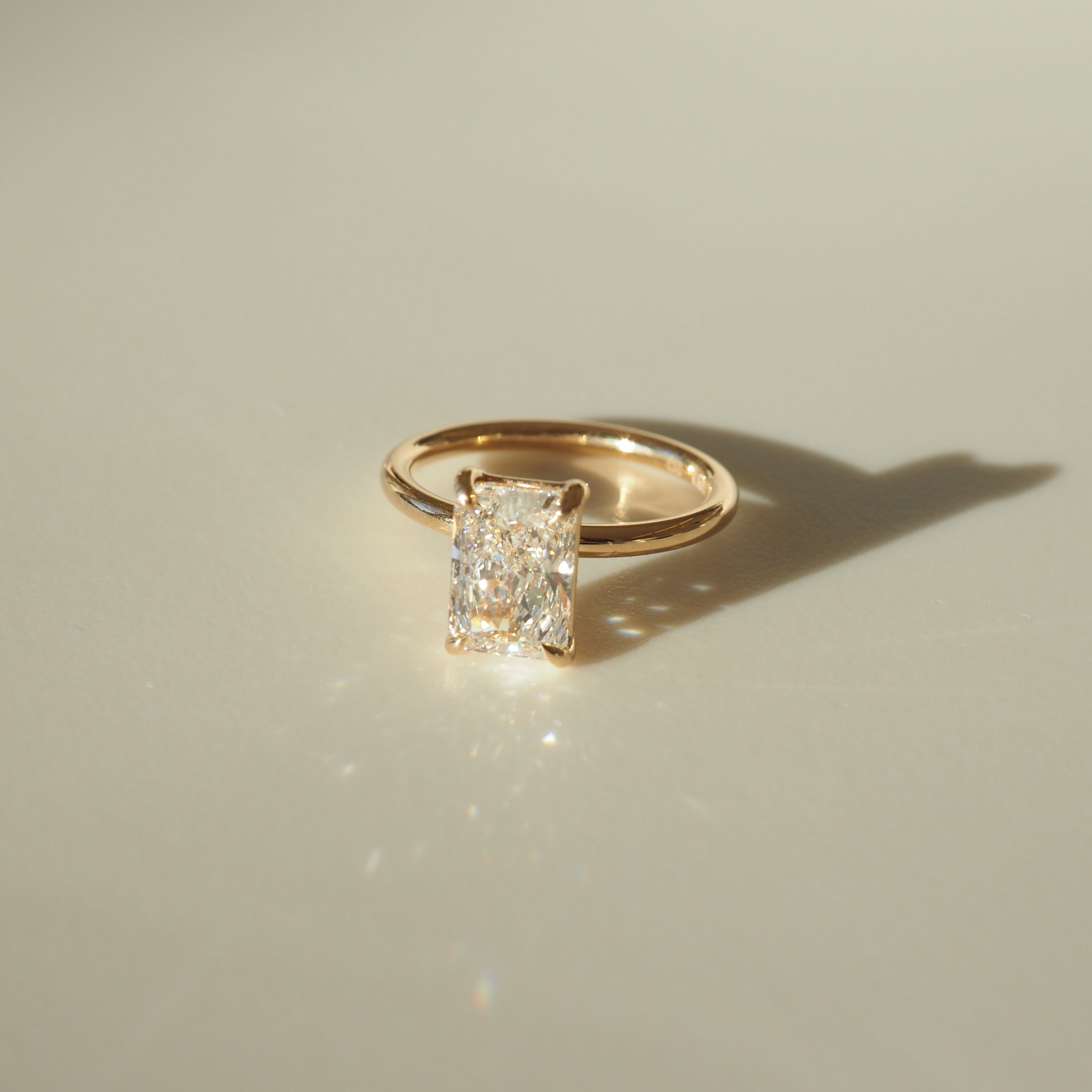 2.0 CT Radiant Lab-Grown Diamond Solitaire Elegance Ring