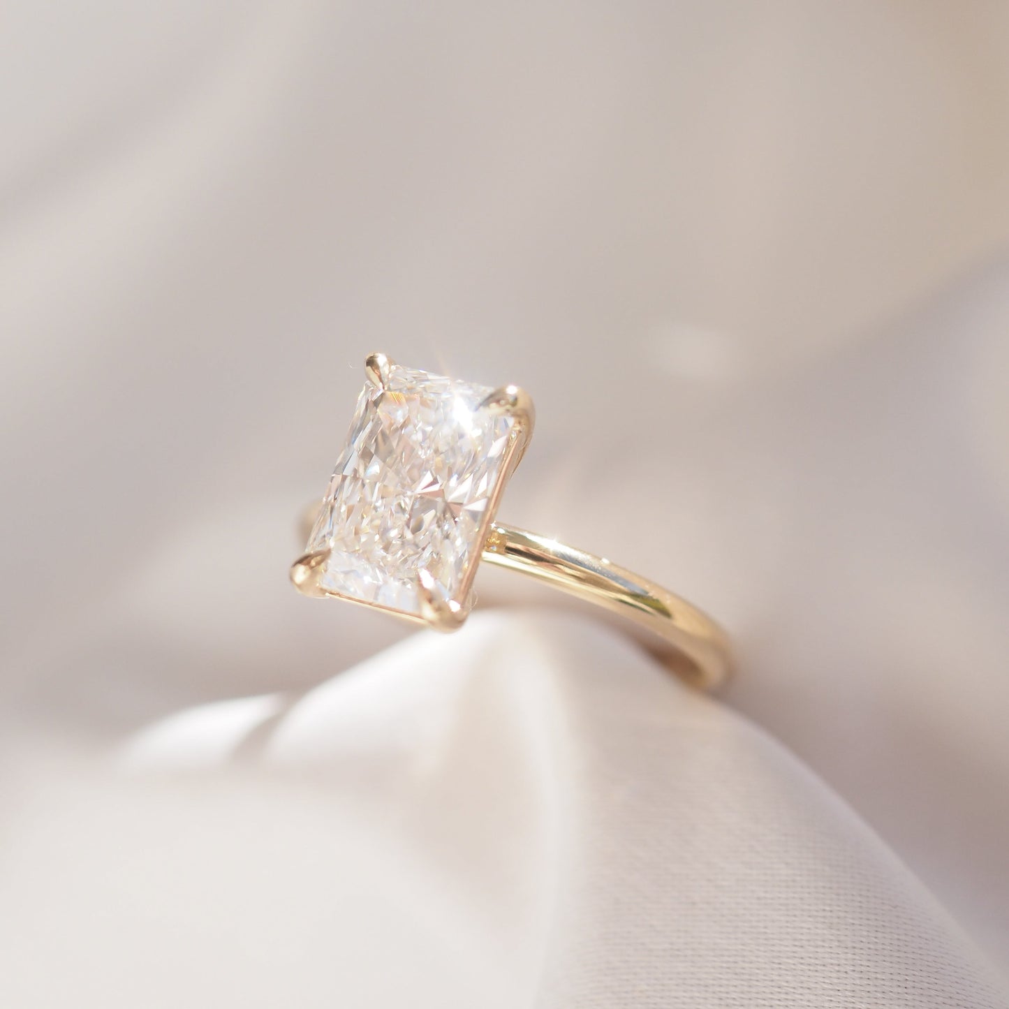 Solitaire-Radiant Lab Grown Diamond Engagement Ring
