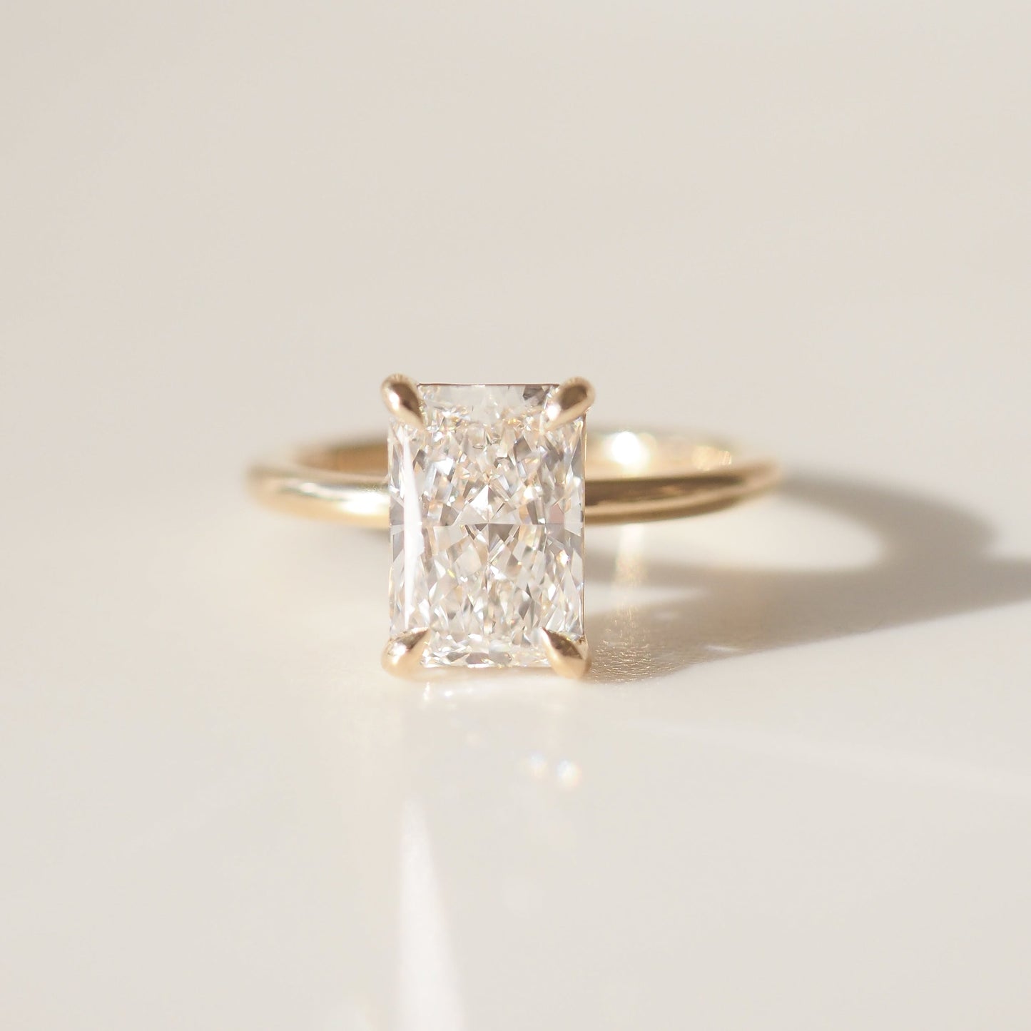 Solitaire-Radiant Lab Grown Diamond Engagement Ring
