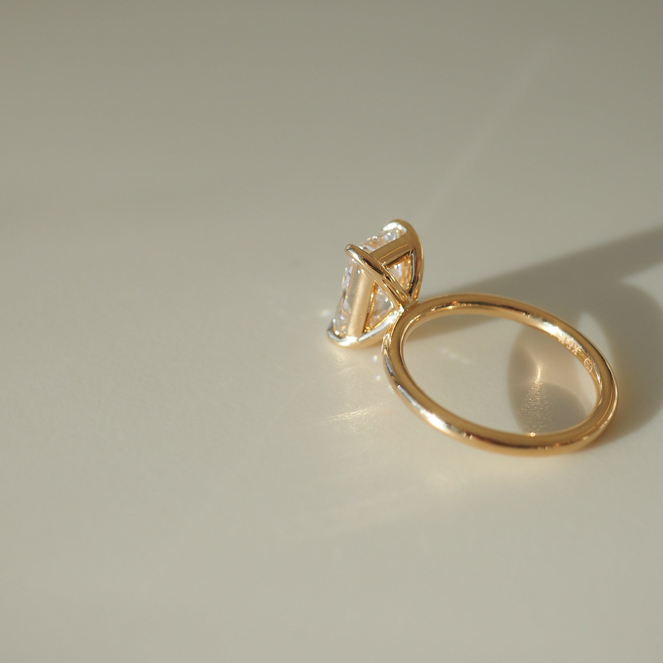 2.60 CT Radiant Cut Lab-Grown Diamond Solitaire Ring in Gold Setting