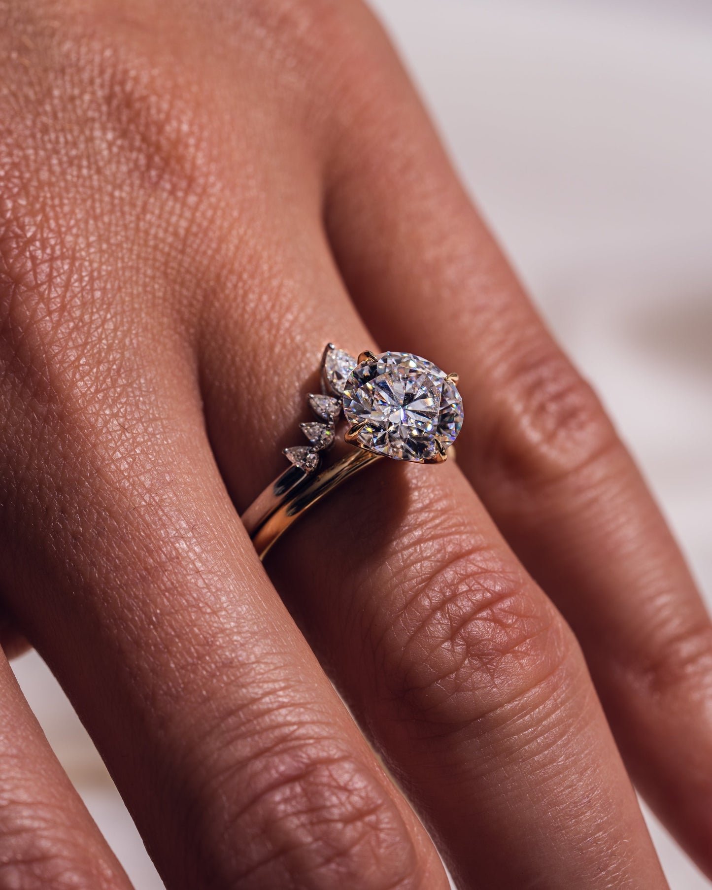 0.34 CT Pear Shaped Cluster Style Lab Grown Diamond Wedding Band