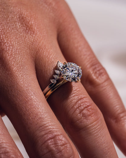 0.34 CT Pear Shaped Cluster Style Lab Grown Diamond Wedding Band