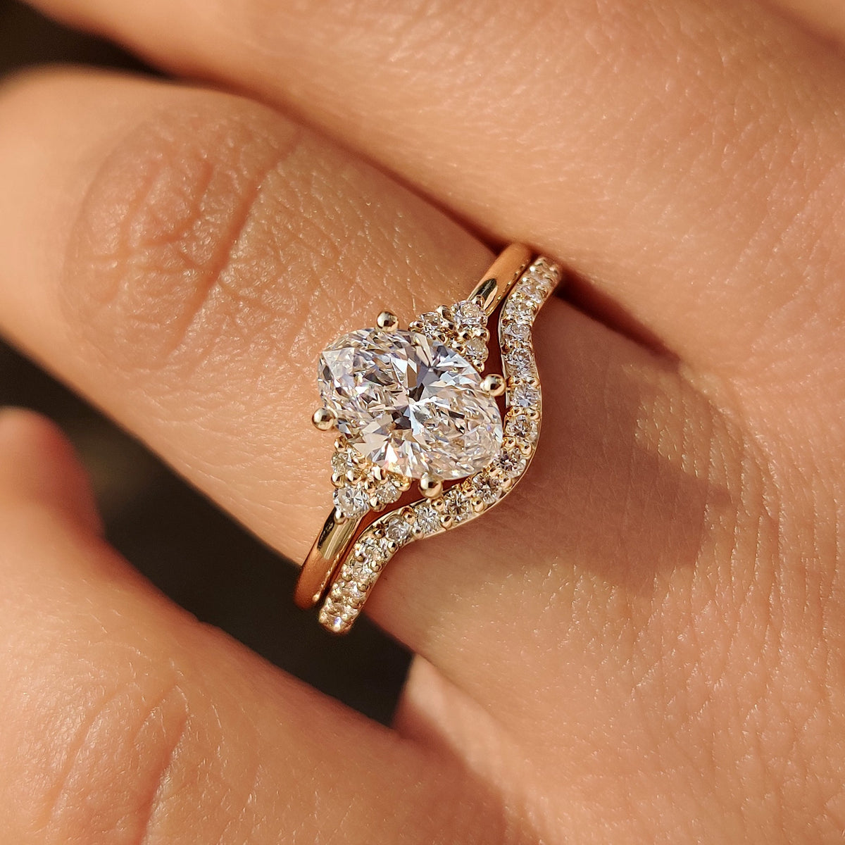 Solitaire Cathedral- 1.8 CT Cushion Lab Grown Diamond Wedding Band
