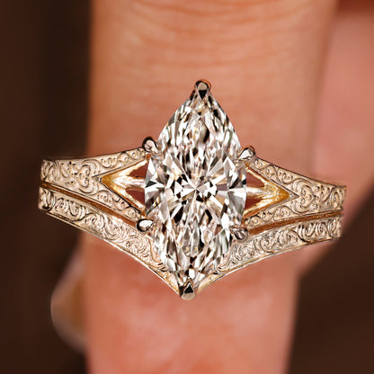 Solitaire Cathedral- 1.8 CT Cushion Lab Grown Diamond Wedding Band
