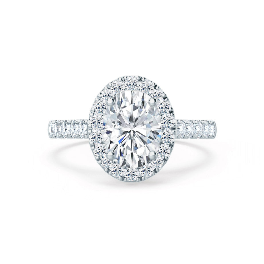 1.50 CT Oval Lab-Grown Diamond Halo Engagement Ring In Pave Setting 3