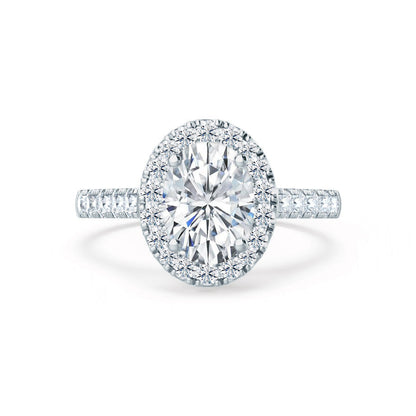 1.50 CT Oval Lab-Grown Diamond Halo Engagement Ring In Pave Setting 3