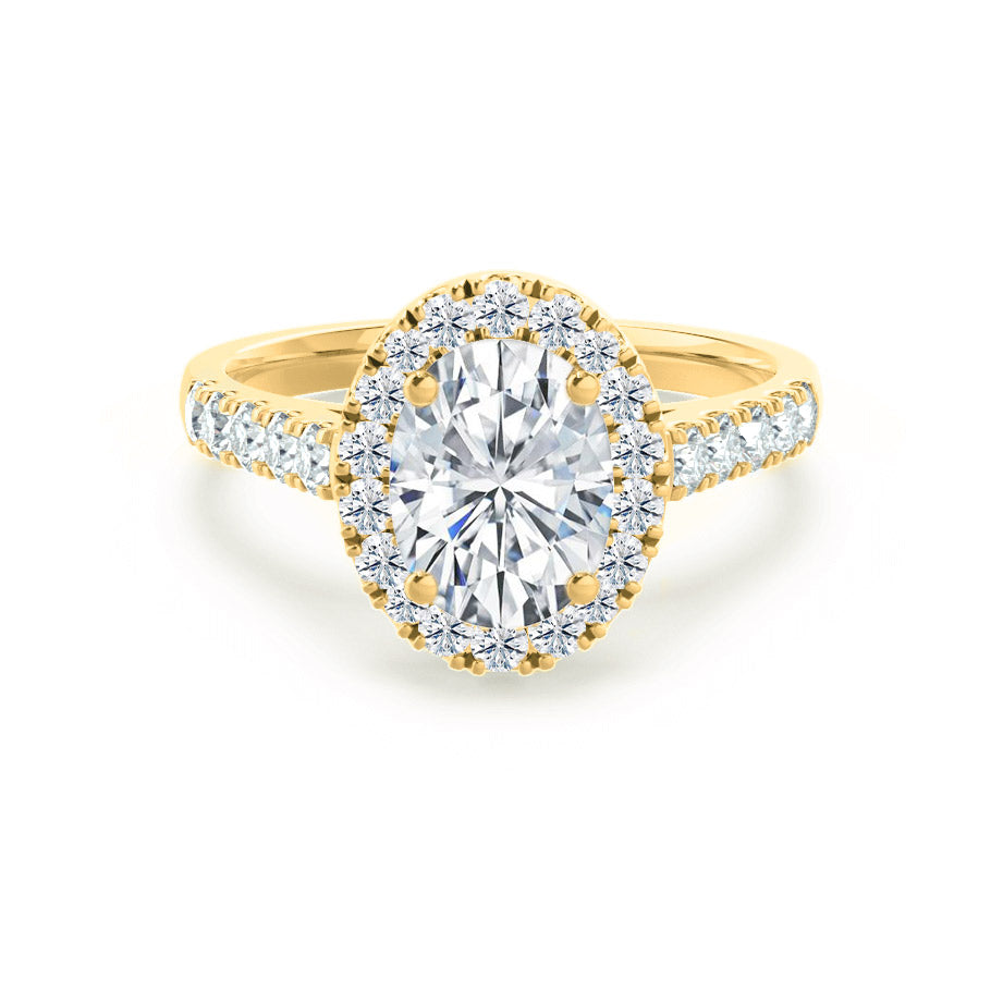 1.50 CT Oval Lab Grown Diamond Halo & Pave Engagement Ring