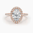 Load image into Gallery viewer, 2.58ct Oval E- VS Halo & Pave Diamond Engagement Ring
