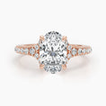 Load image into Gallery viewer, 2.62 CT Oval Lab-Grown Diamond Pave Split Shank Engagement Ring in Yellow Gold 3
