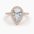 Load image into Gallery viewer, 2.51ct Pear F- VS Halo & Pave Diamond Engagement Ring
