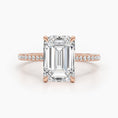 Load image into Gallery viewer, 4.5ct Emerald G- VS Pave Diamond Engagement Ring
