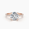 Load image into Gallery viewer, 2.8ct Round F- VS Hidden Halo & Pave Diamond Engagement Ring
