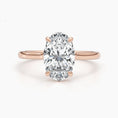 Load image into Gallery viewer, 2.5ct Oval G- VS Hidden Halo Diamond Engagement Ring
