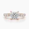 Load image into Gallery viewer, 1.5ct Princess F- VS Pave Diamond Engagement Ring
