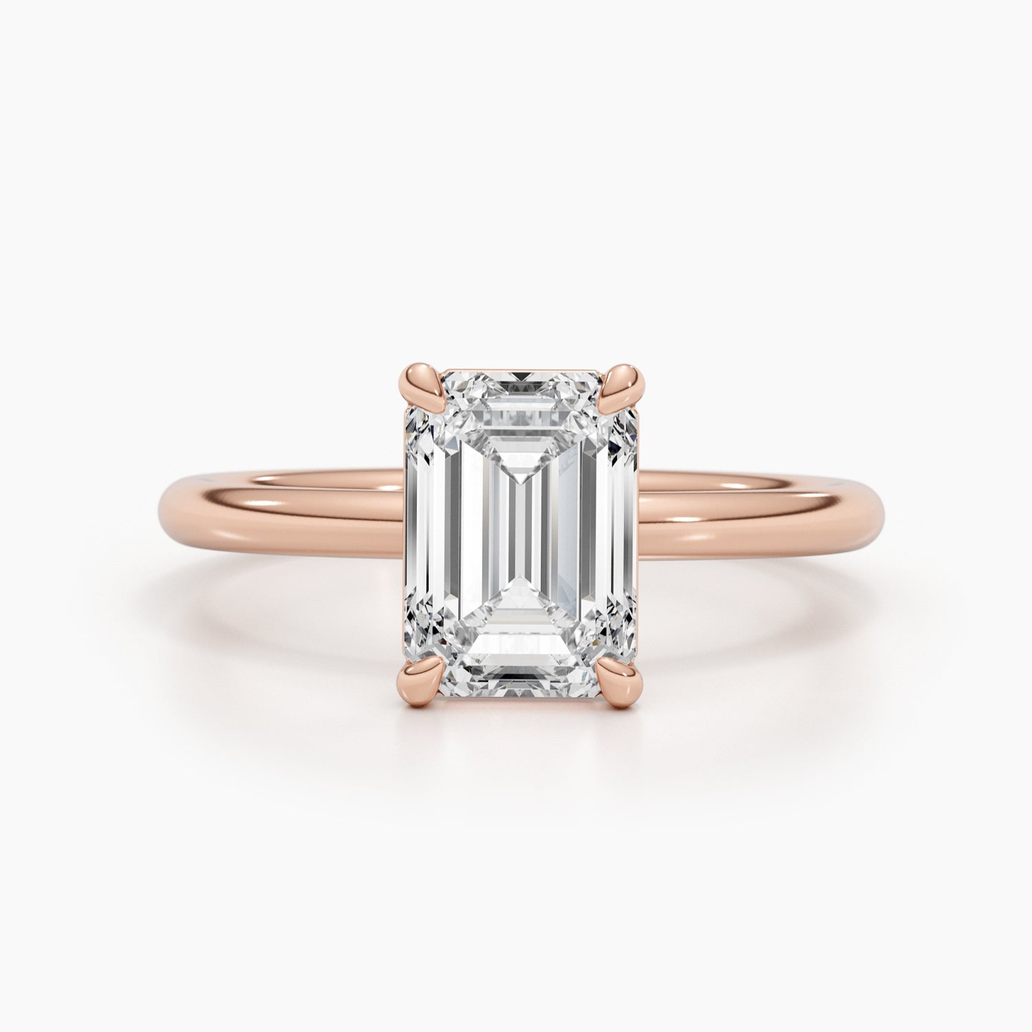 1.79 CT Emerald-Cut Lab-Grown Diamond Solitaire Engagement Ring in Gold 2