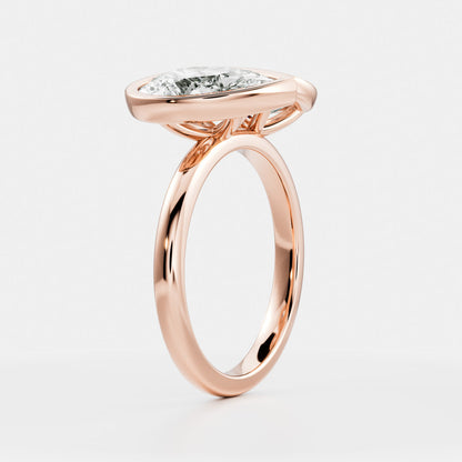 Toi Et Moi Bezel-Pear & Elongated Cushion Lab Grown Diamond Engagement Ring