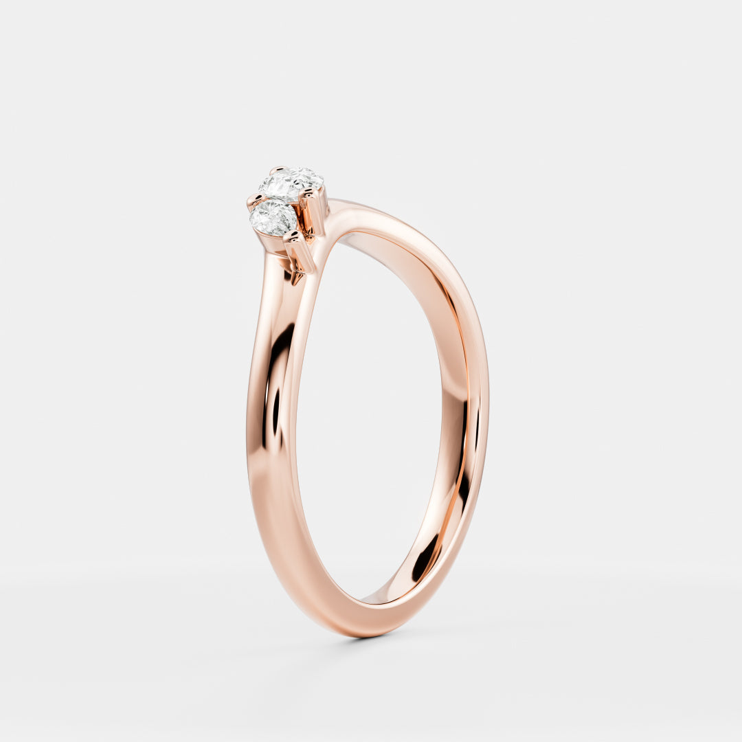 Dainty Curved- 0.33 CT Pear Moissanite Wedding Band