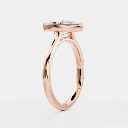 Solitaire Bezel Cathedral-Pear Lab Grown Diamond Engagement Ring