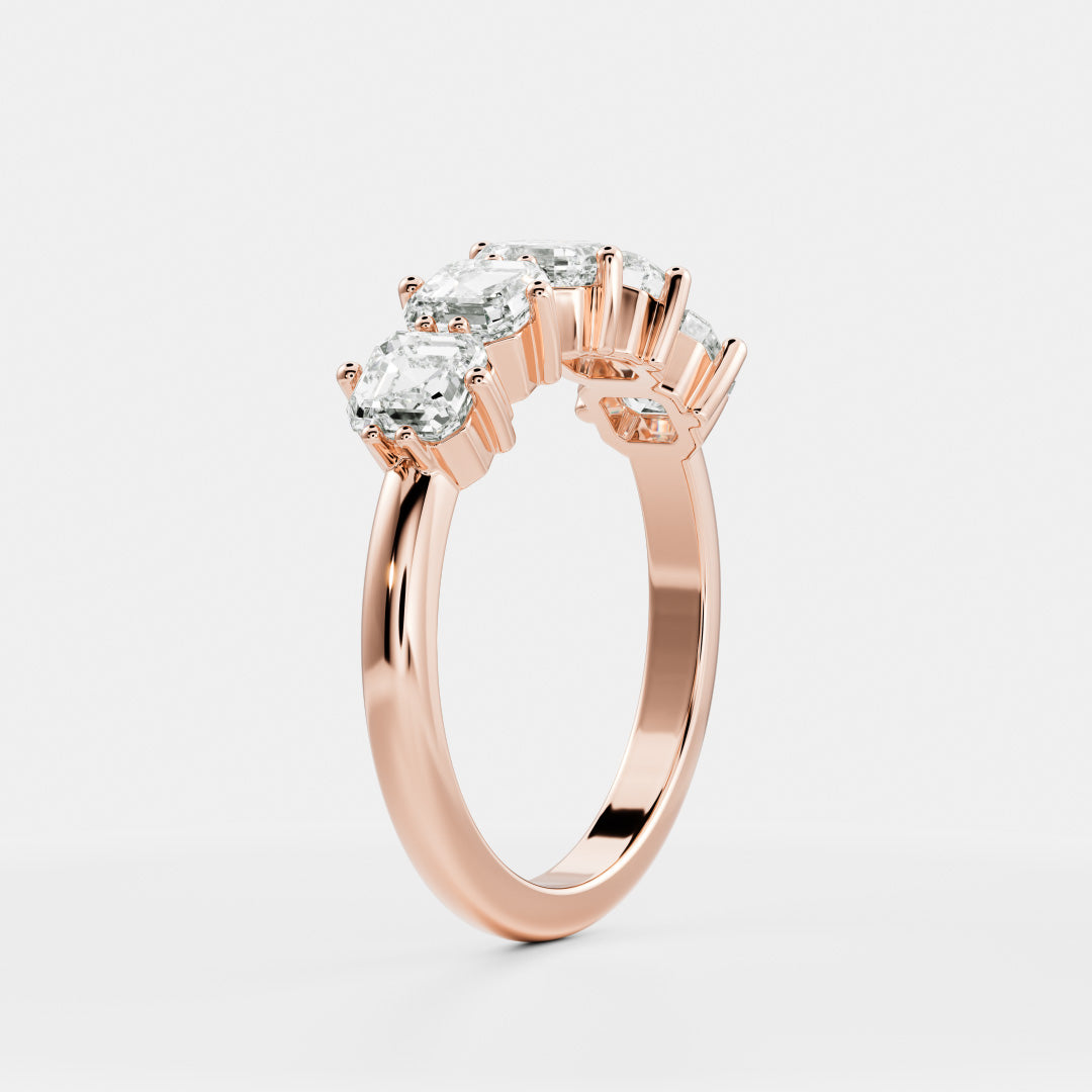 Half Eternity- 0.20 CT Oval Moissanite Wedding Band