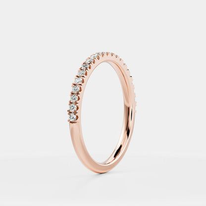Half Eternity- 0.20 CT Oval Moissanite Wedding Band