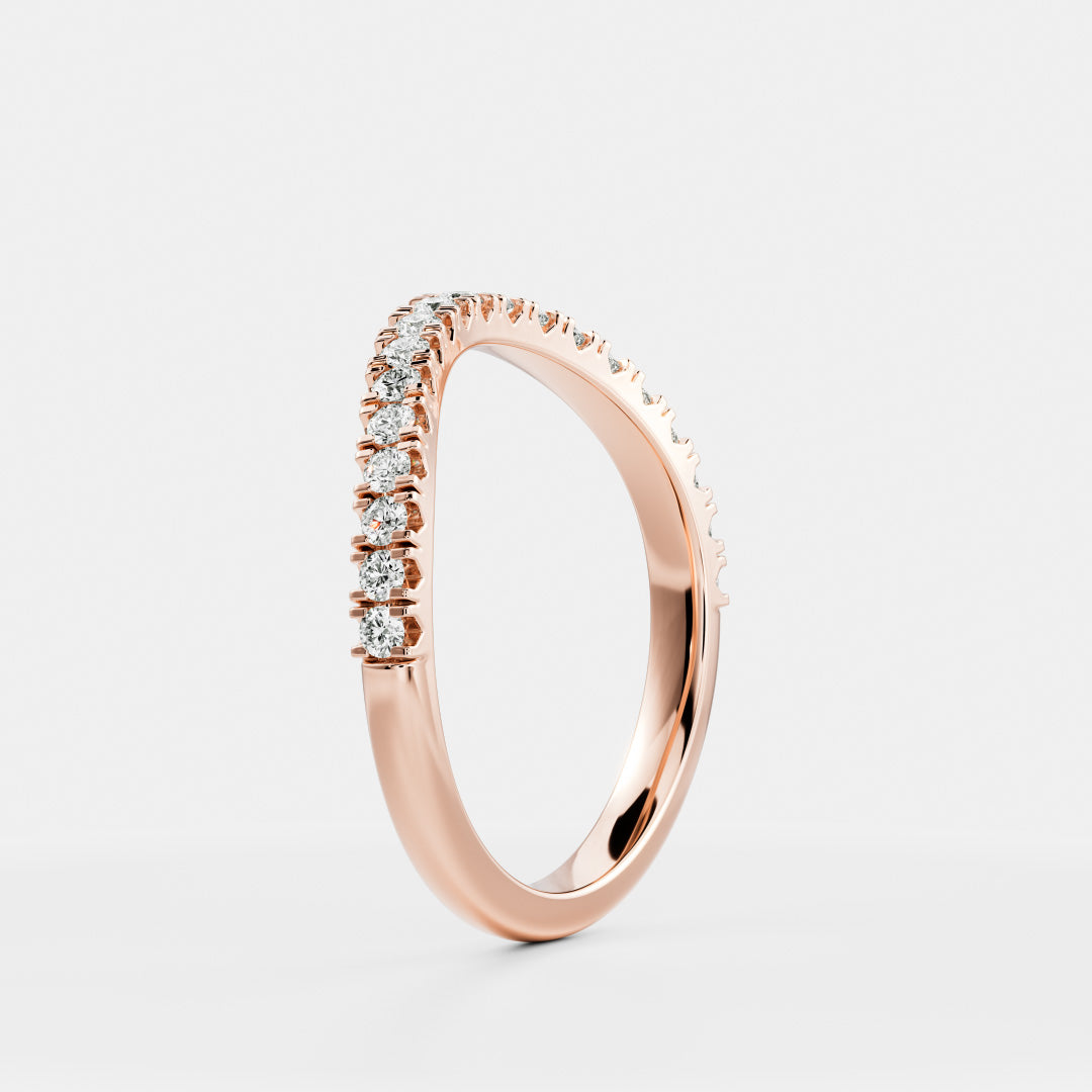 Half Eternity- 0.20 CT Oval Moissanite Wedding Band