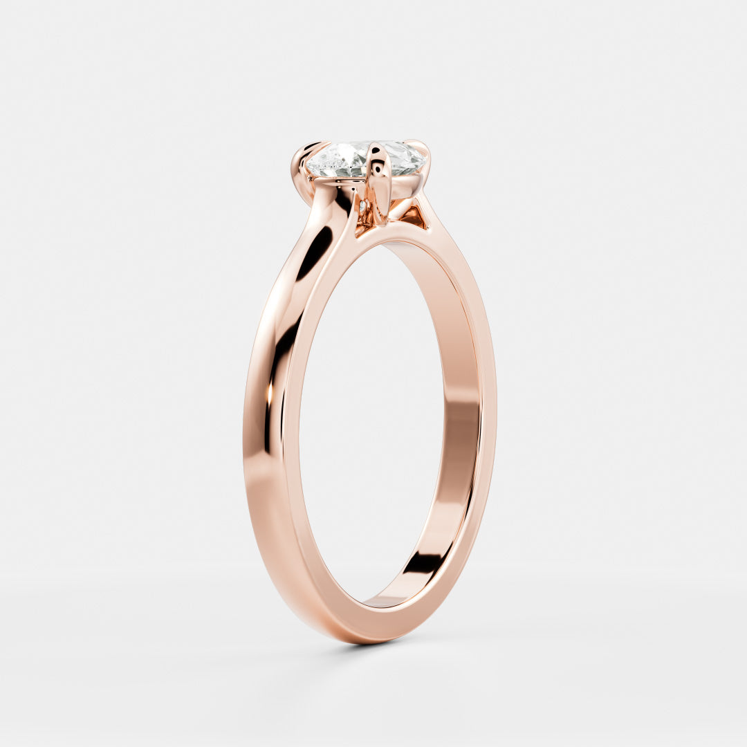 Solitaire- 1.0 CT Oval Moissanite Engagement Ring