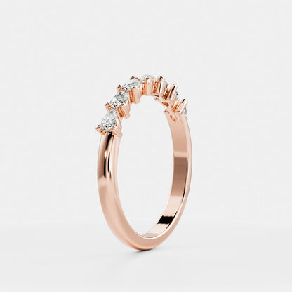 Half Eternity- 1.05 CT Pear Moissanite Wedding Band