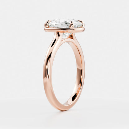 Solitaire- 1.0 CT Oval Moissanite Engagement Ring