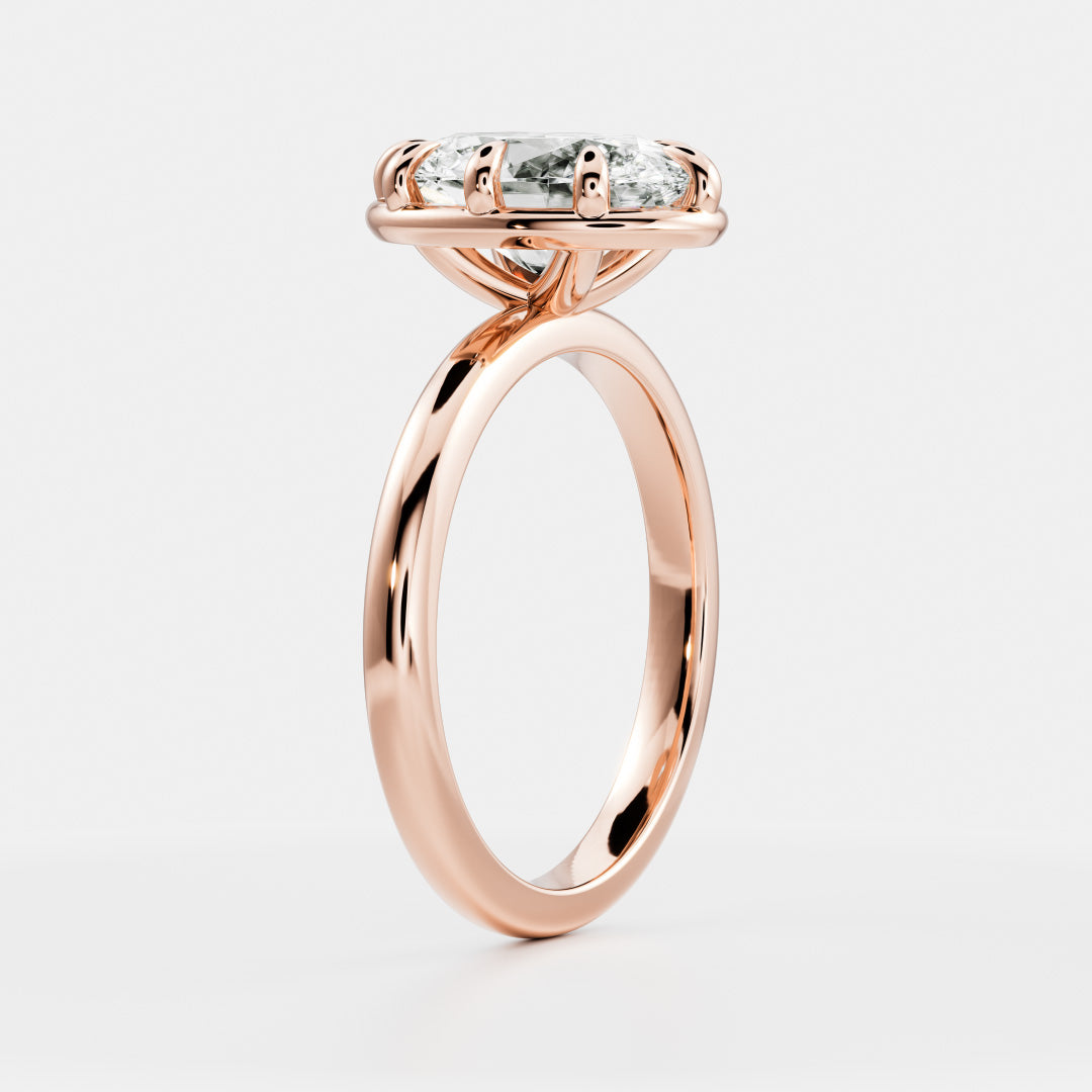 Solitaire- 1.0 CT Oval Moissanite Engagement Ring