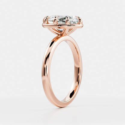 Solitaire- 1.0 CT Oval Moissanite Engagement Ring