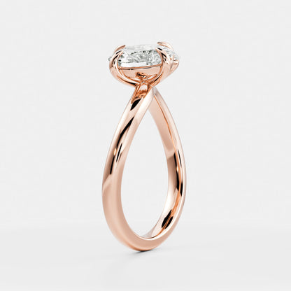Solitaire- 1.0 CT Oval Moissanite Engagement Ring