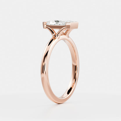 Solitaire- 1.0 CT Oval Moissanite Engagement Ring