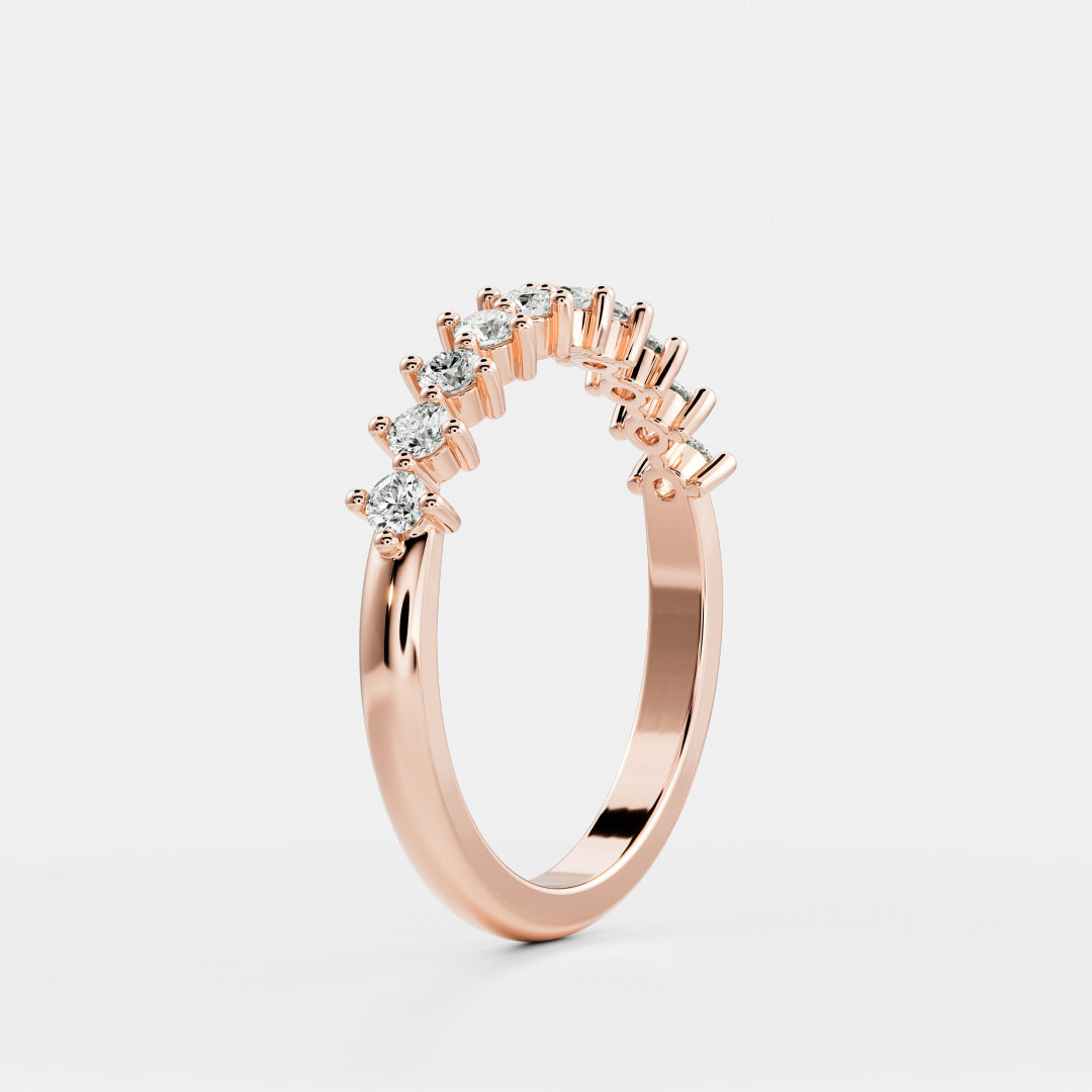Half Eternity- 0.21 CT Round Moissanite Wedding Band