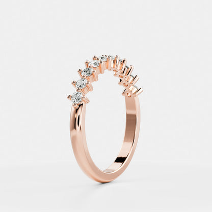 Half Eternity- 0.21 CT Round Moissanite Wedding Band