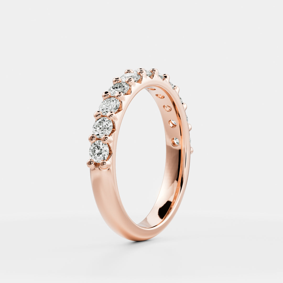 Half Eternity- 0.20 CT Oval Moissanite Wedding Band