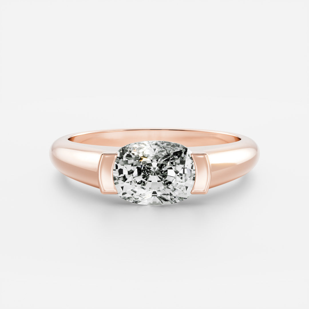 Solitaire- 1.0 CT Oval Moissanite Engagement Ring