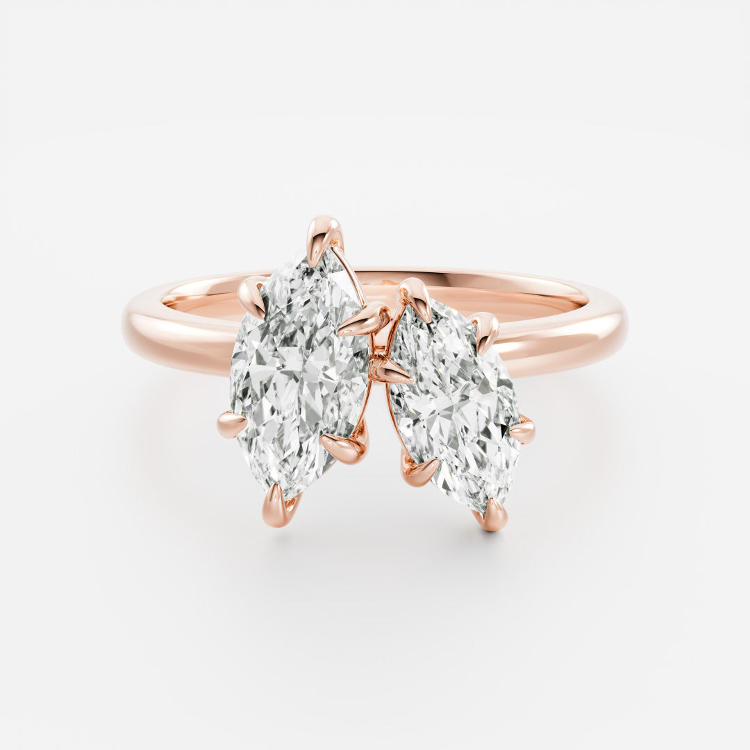 Toi Et Moi-Marquise & Marquise Lab Grown Diamond Engagement Ring