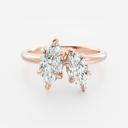 Toi Et Moi-Marquise & Marquise Lab Grown Diamond Engagement Ring