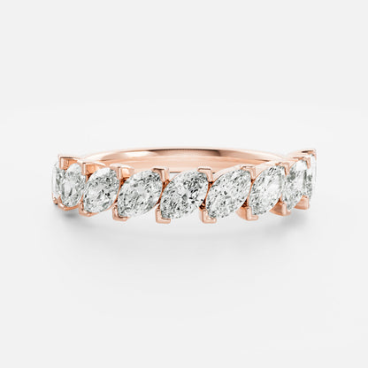 Half Eternity- 1.20 CT Marquise Moissanite Wedding Band