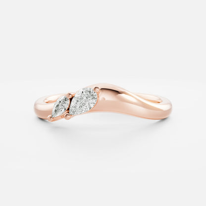 Dainty Curved- 0.33 CT Pear Moissanite Wedding Band
