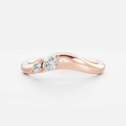 Dainty Curved- 0.6 CT Oval Moissanite Wedding Band