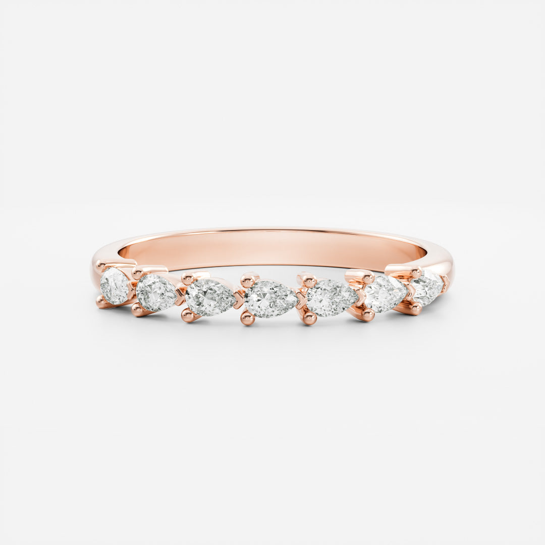 Half Eternity- 1.05 CT Pear Moissanite Wedding Band