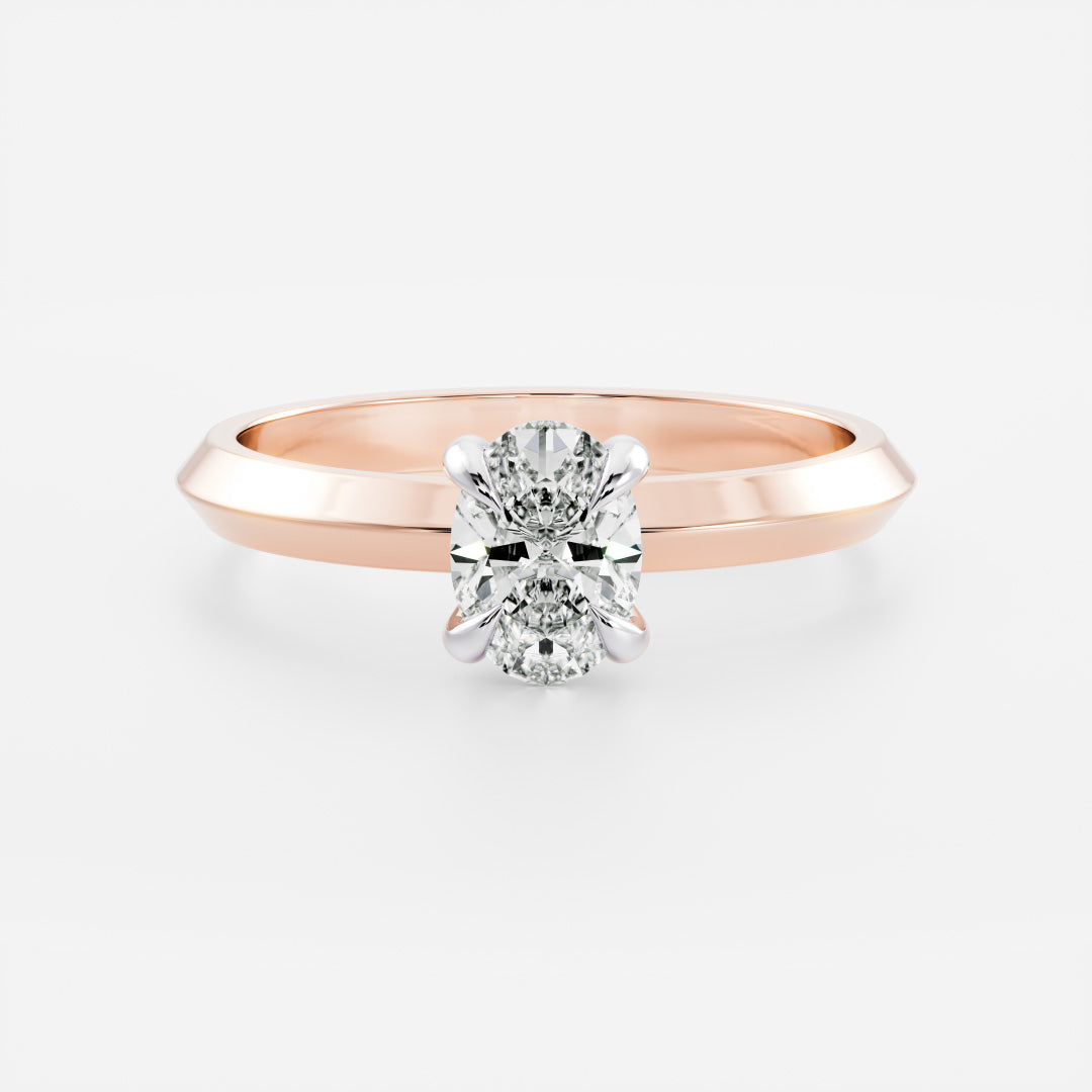 Solitaire- 1.0 CT Oval Moissanite Engagement Ring